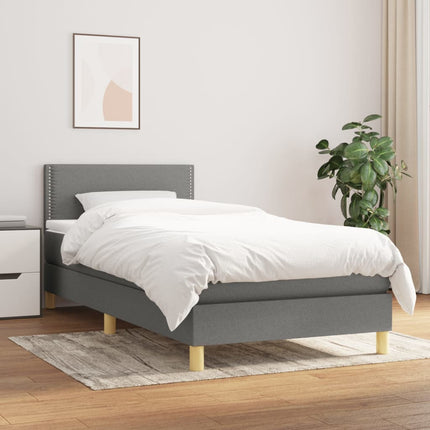 kontinentalseng med madras 80x200 cm stof mørkegrå