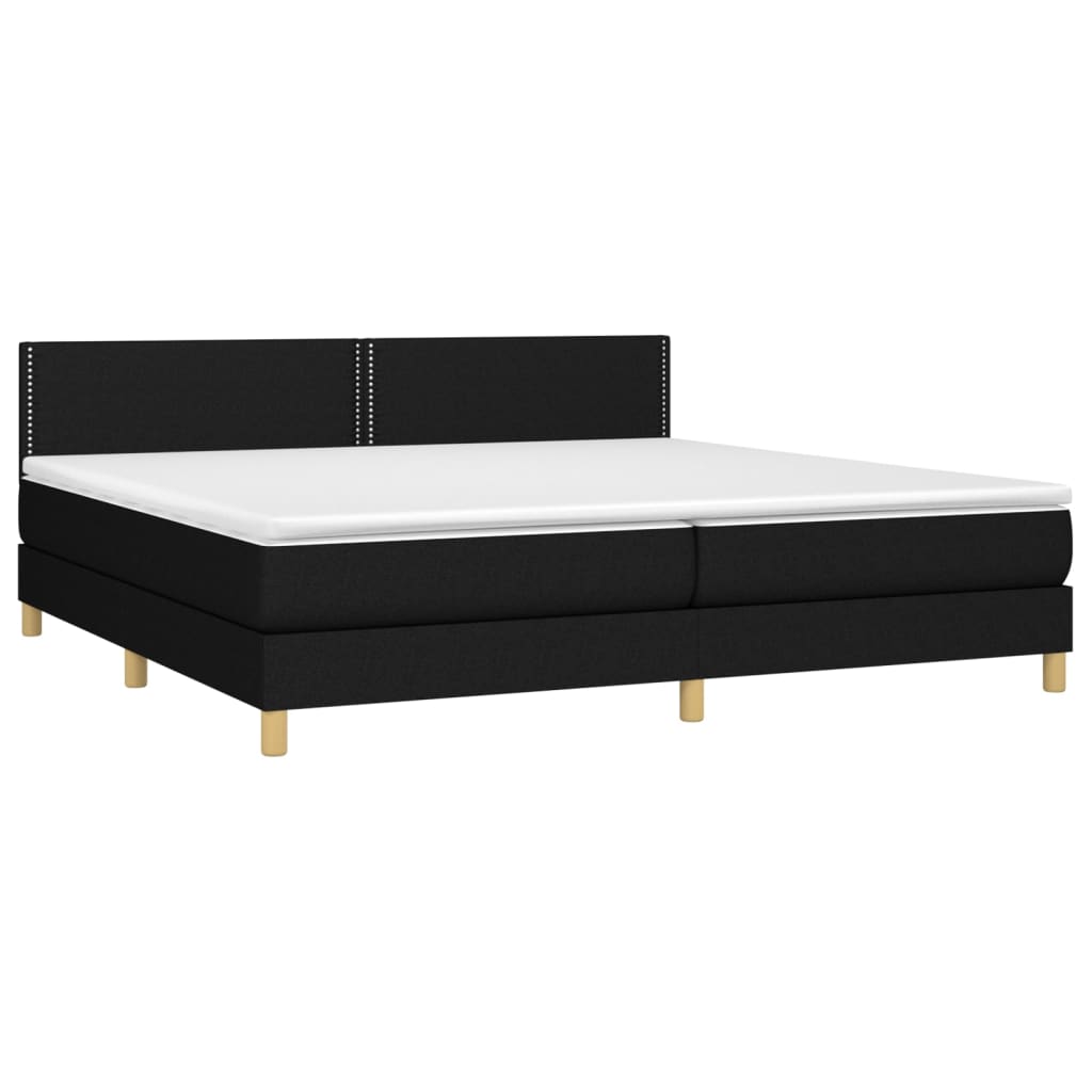 kontinentalseng med madras 200x200 cm stof sort