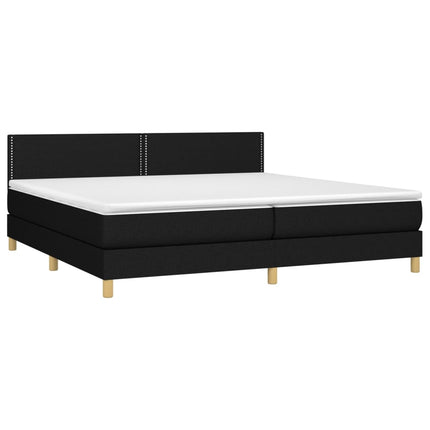 kontinentalseng med madras 200x200 cm stof sort