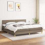 kontinentalseng med madras 200x200 cm stof gråbrun