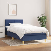 kontinentalseng med madras 90x190 cm stof blå