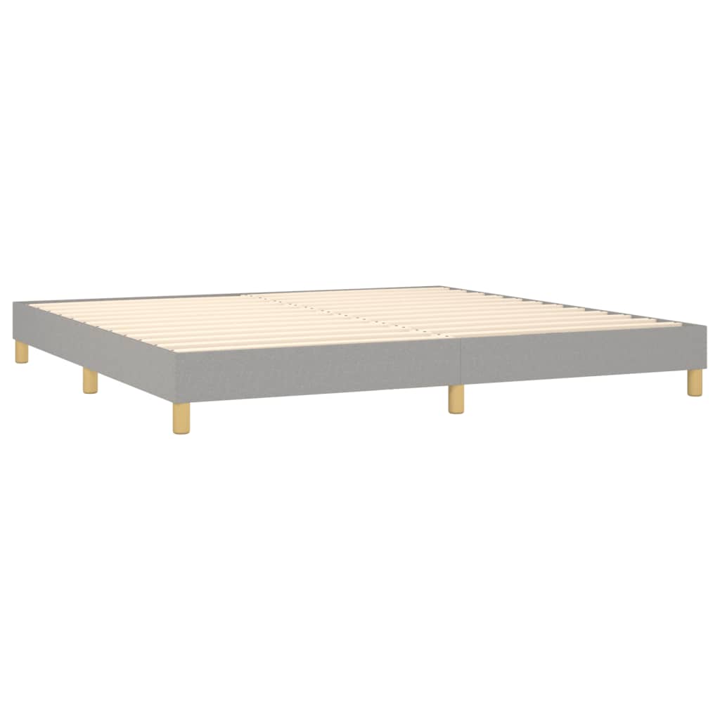 kontinentalseng med madras 200x200 cm stof lysegrå