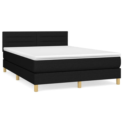 kontinentalseng med madras 140x190 cm stof sort