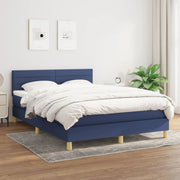 kontinentalseng med madras 140x190 cm stof blå