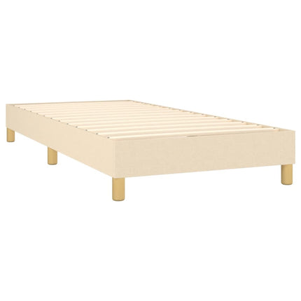 kontinentalseng med madras 90x190 cm stof cremefarvet