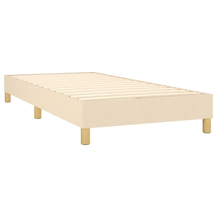 kontinentalseng med madras 90x200 cm stof cremefarvet