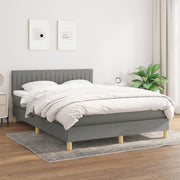 kontinentalseng med madras 140x190 cm stof mørkegrå