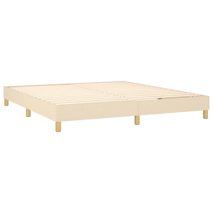 kontinentalseng med madras 180x200 cm stof cremefarvet
