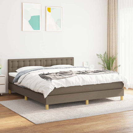 kontinentalseng med madras 160x200 cm stof gråbrun