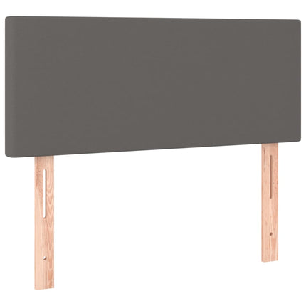 kontinentalseng med madras 80x200 cm kunstlæder grå