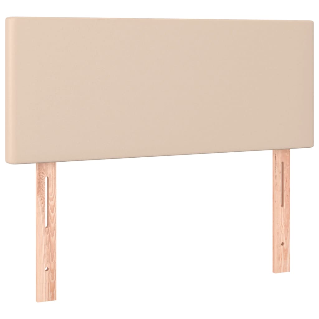 kontinentalseng 80x200 cm kunstlæder cappuccinofarvet
