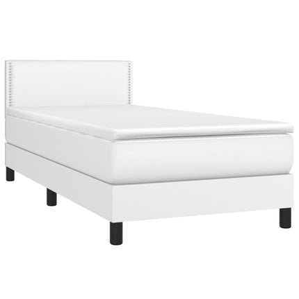 kontinentalseng med madras 100x200 cm kunstlæder hvid