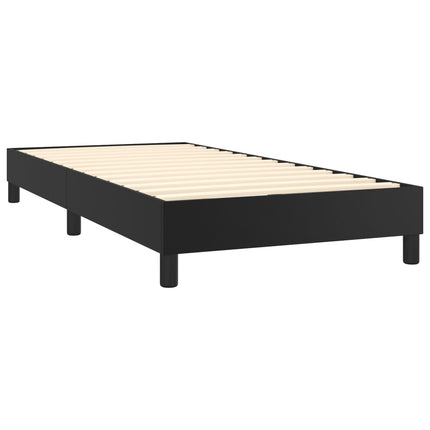 kontinentalseng med madras 90x190 cm kunstlæder sort