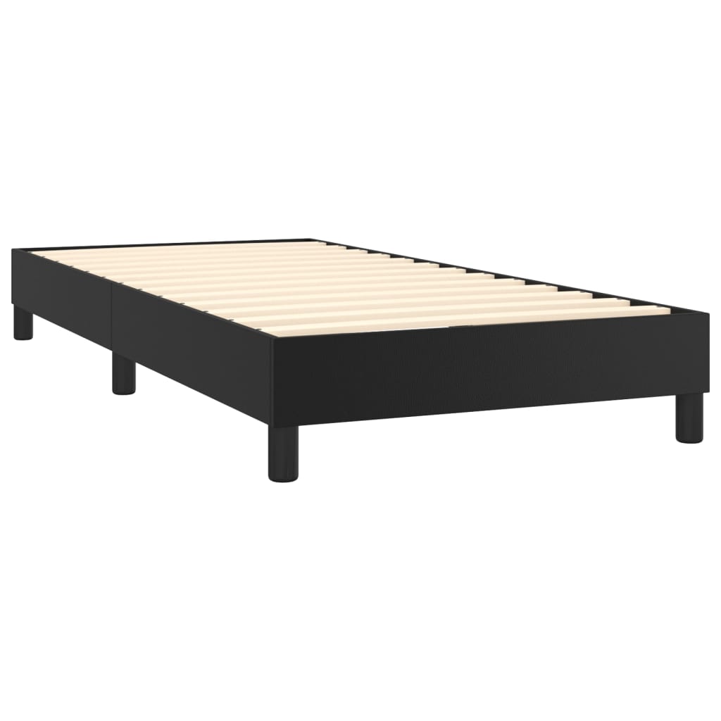 kontinentalseng med madras 90x190 cm kunstlæder sort