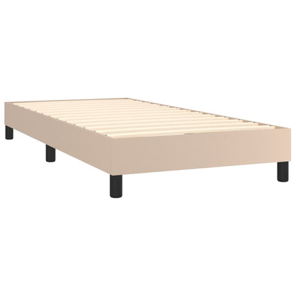 kontinentalseng 90x200 cm kunstlæder cappuccinofarvet