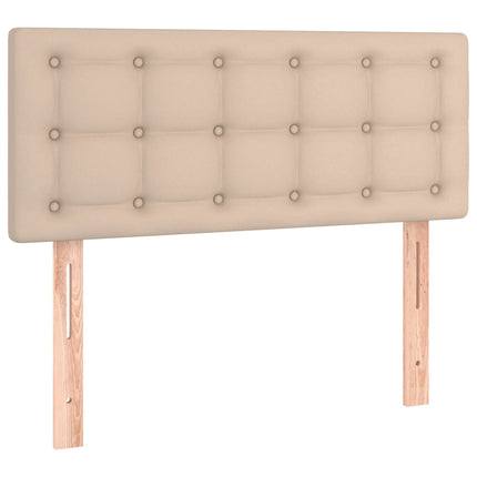 kontinentalseng 90x200 cm kunstlæder cappuccinofarvet
