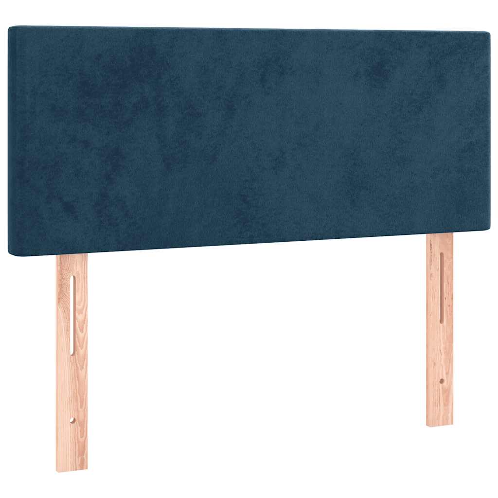 kontinentalseng med madras 90x200 cm fløjl mørkeblå