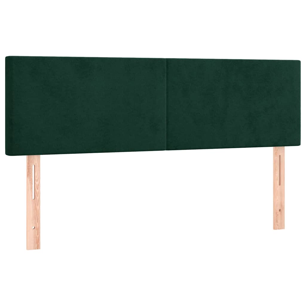 kontinentalseng med madras 140x200 cm fløjl mørkegrøn