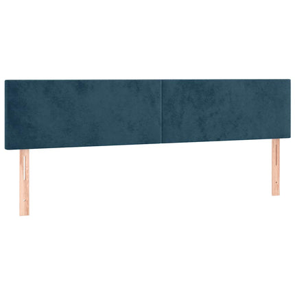 kontinentalseng med madras 160x200 cm fløjl mørkeblå