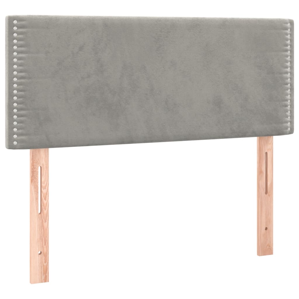 kontinentalseng med madras 90x200cm fløjl lysegrå