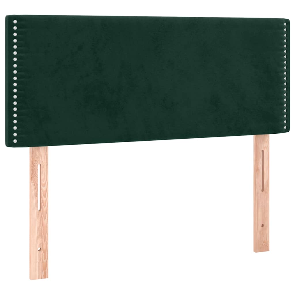 kontinentalseng med madras 100x200 cm fløjl mørkegrøn