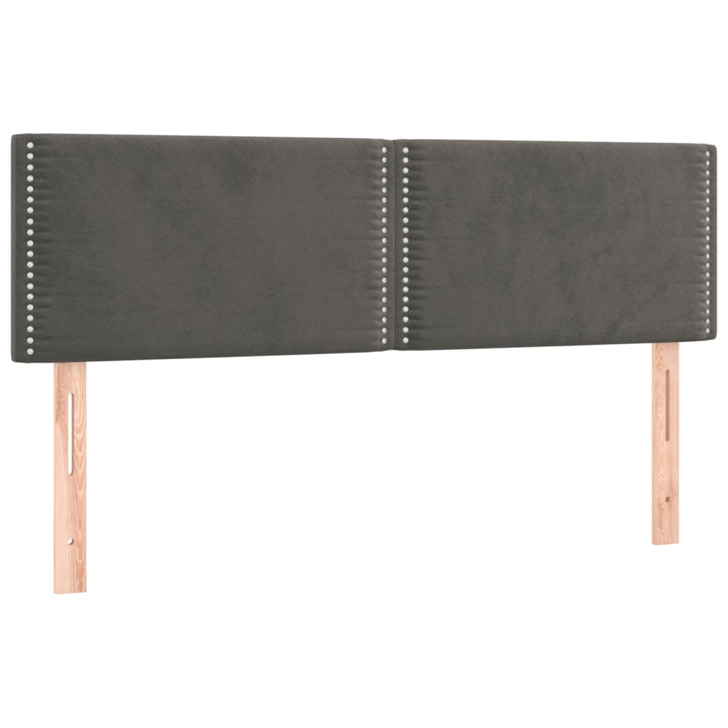 kontinentalseng med madras 140x190 cm fløjl mørkegrå