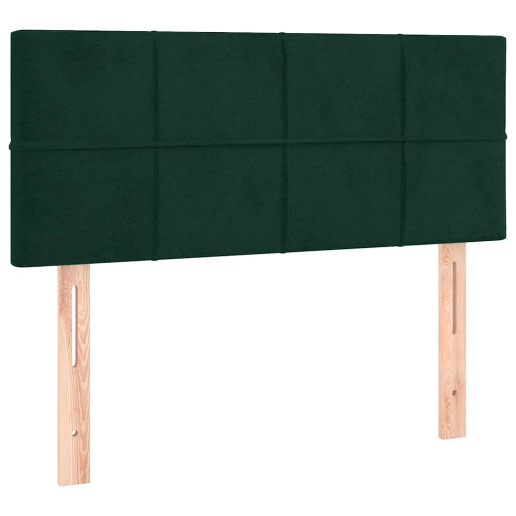 kontinentalseng med madras 90x200 cm fløjl mørkegrøn
