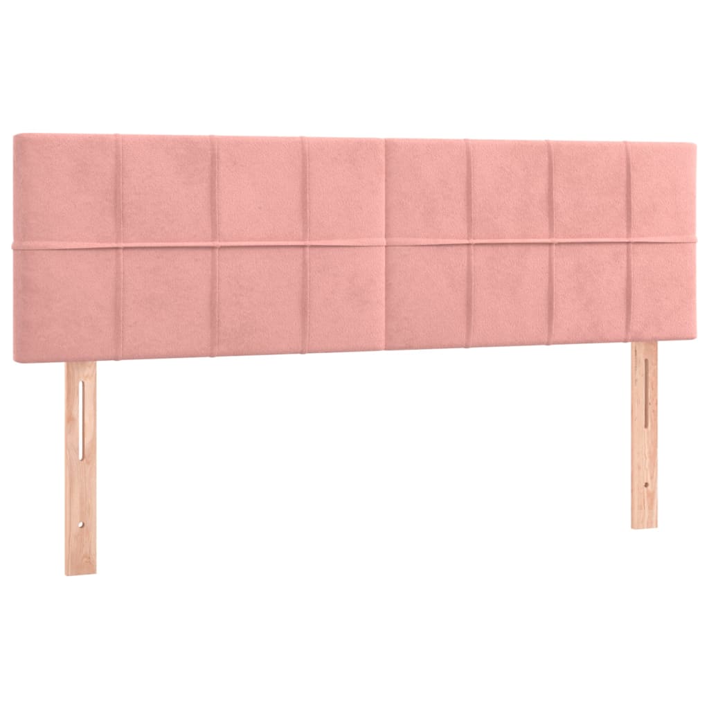 kontinentalseng med madras 140x190 cm fløjl lyserød