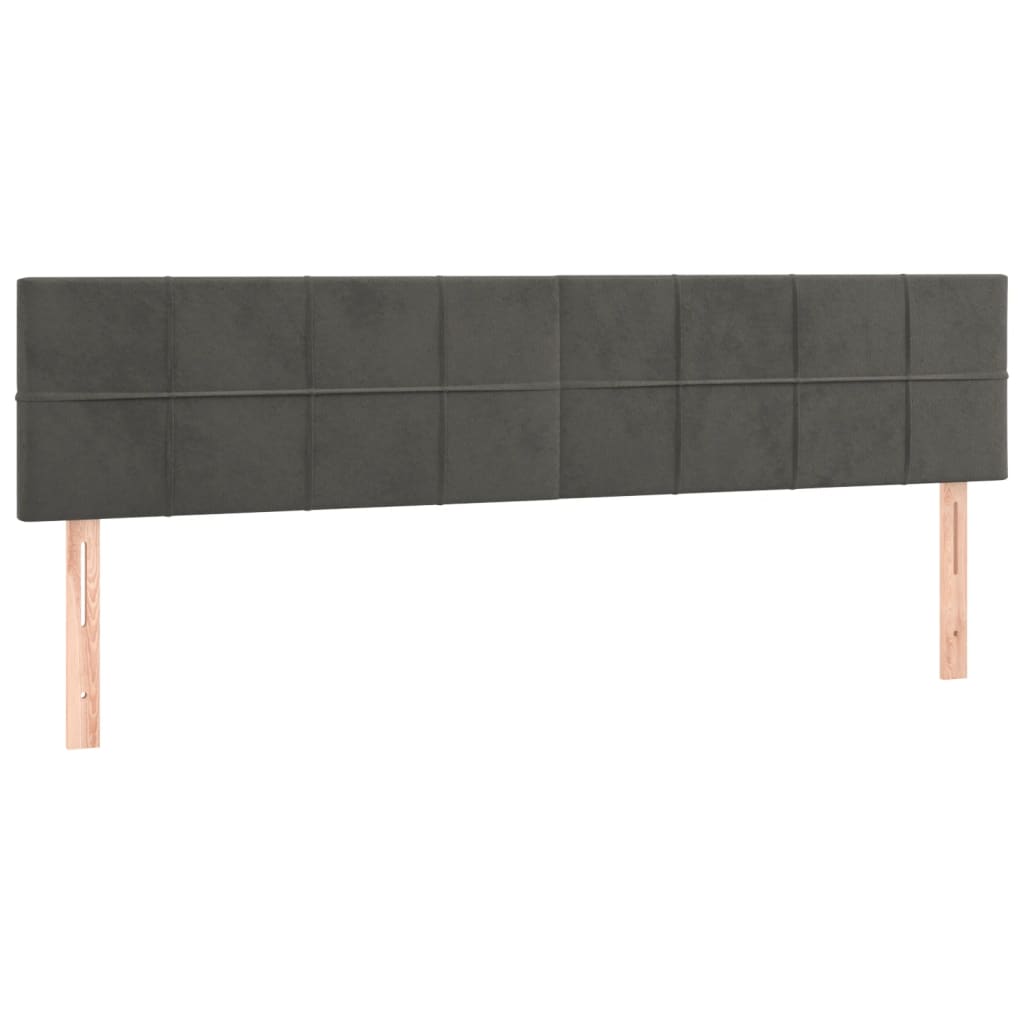 kontinentalseng med madras 200x200 cm fløjl mørkegrå