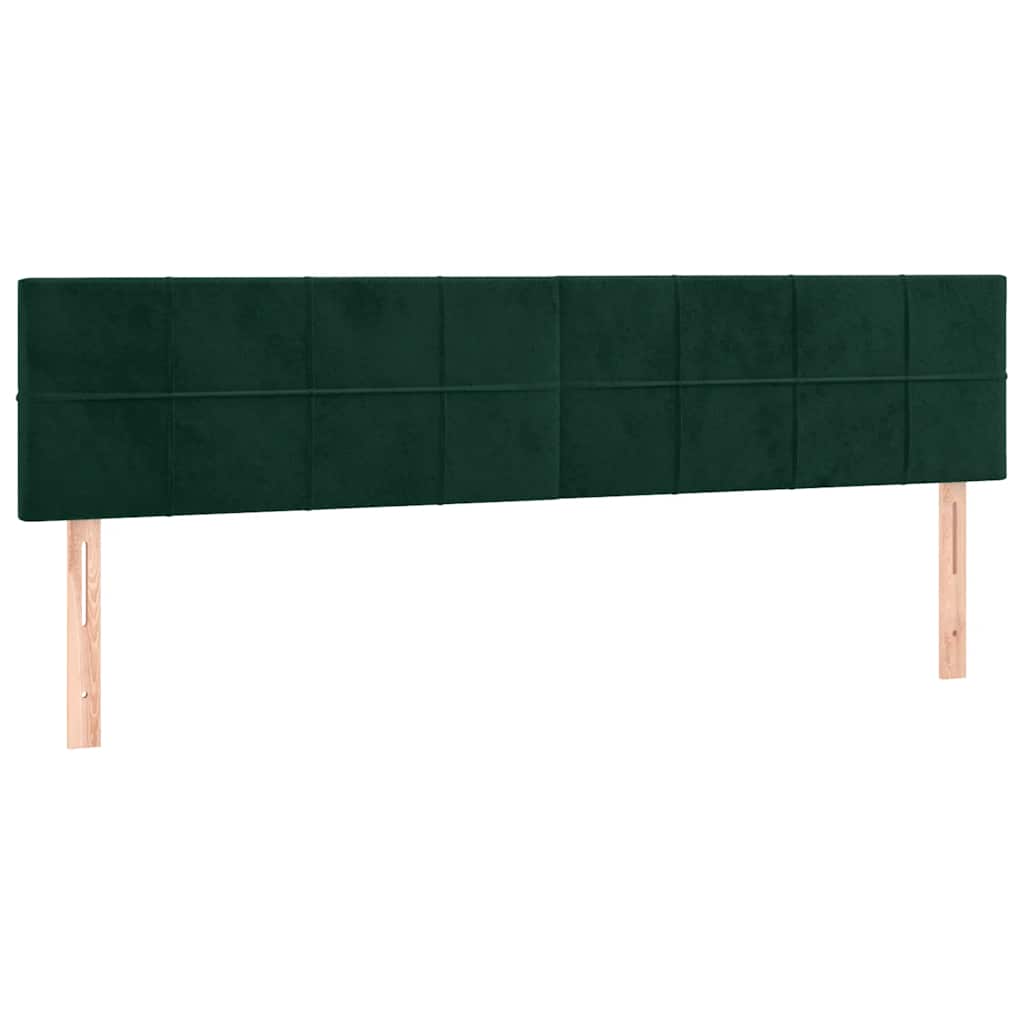 kontinentalseng med madras 200x200 cm fløjl mørkegrøn