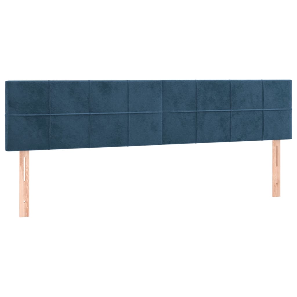 kontinentalseng med madras 200x200 cm fløjl mørkeblå