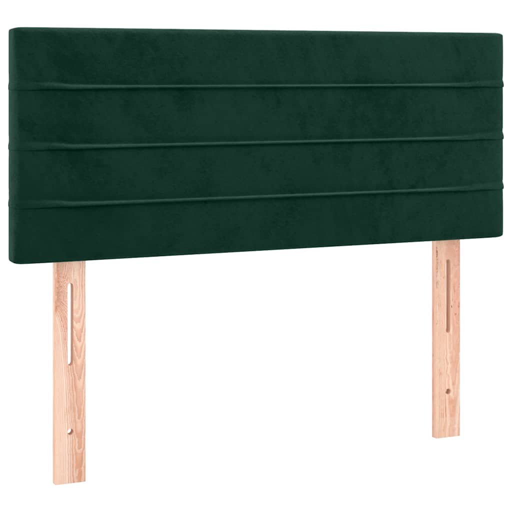 kontinentalseng med madras 80x200 cm fløjl mørkegrøn