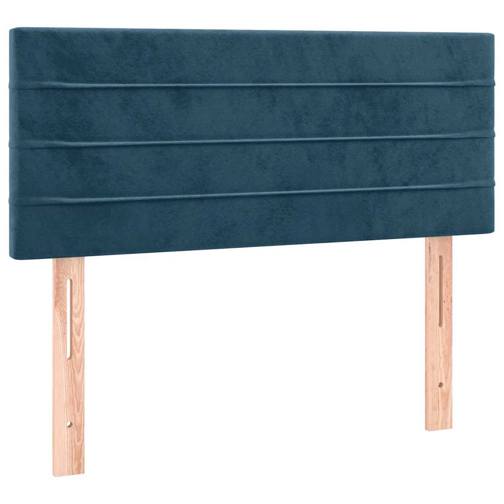 kontinentalseng med madras 80x200 cm fløjl mørkeblå
