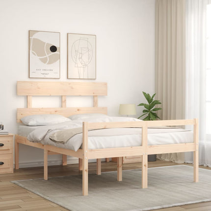 seniorseng med sengegavl 140x190 cm massivt træ