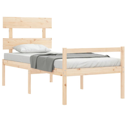 seniorseng med sengegavl 90x200 cm massivt træ