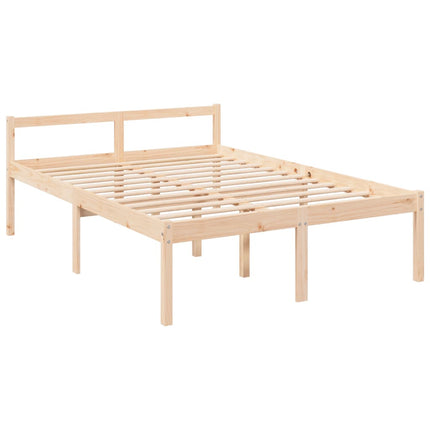 seniorseng med sengegavl 120x200 cm massivt træ