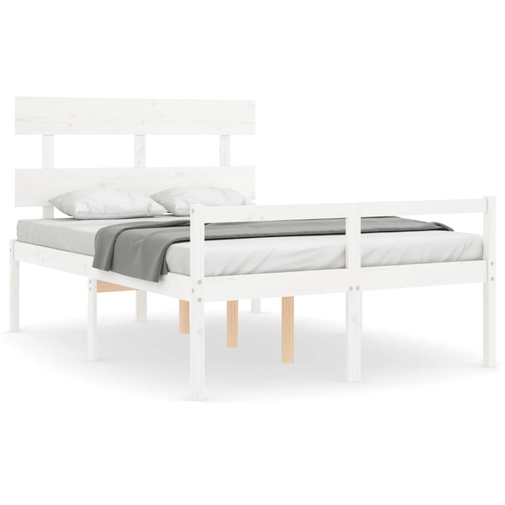 seniorseng med sengegavl 120x200 cm massivt træ hvid