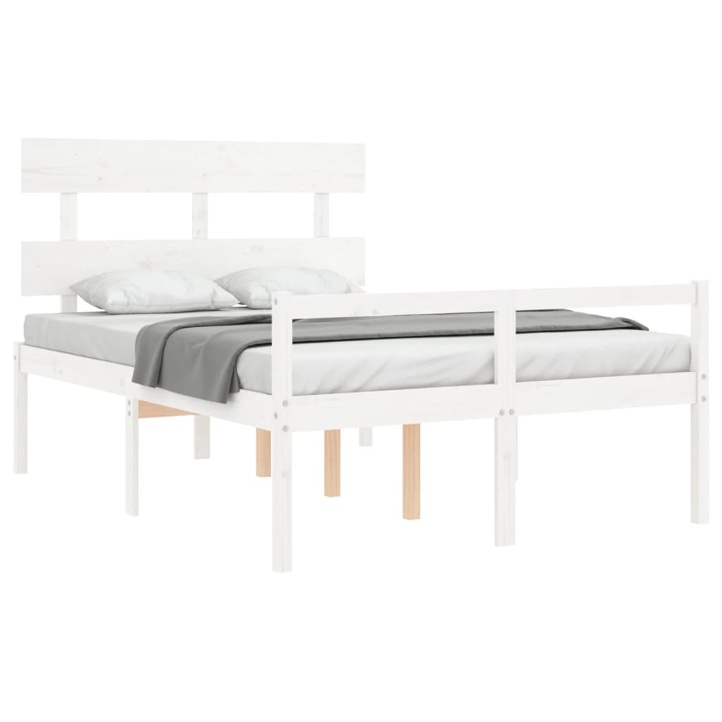 seniorseng med sengegavl 120x200 cm massivt træ hvid