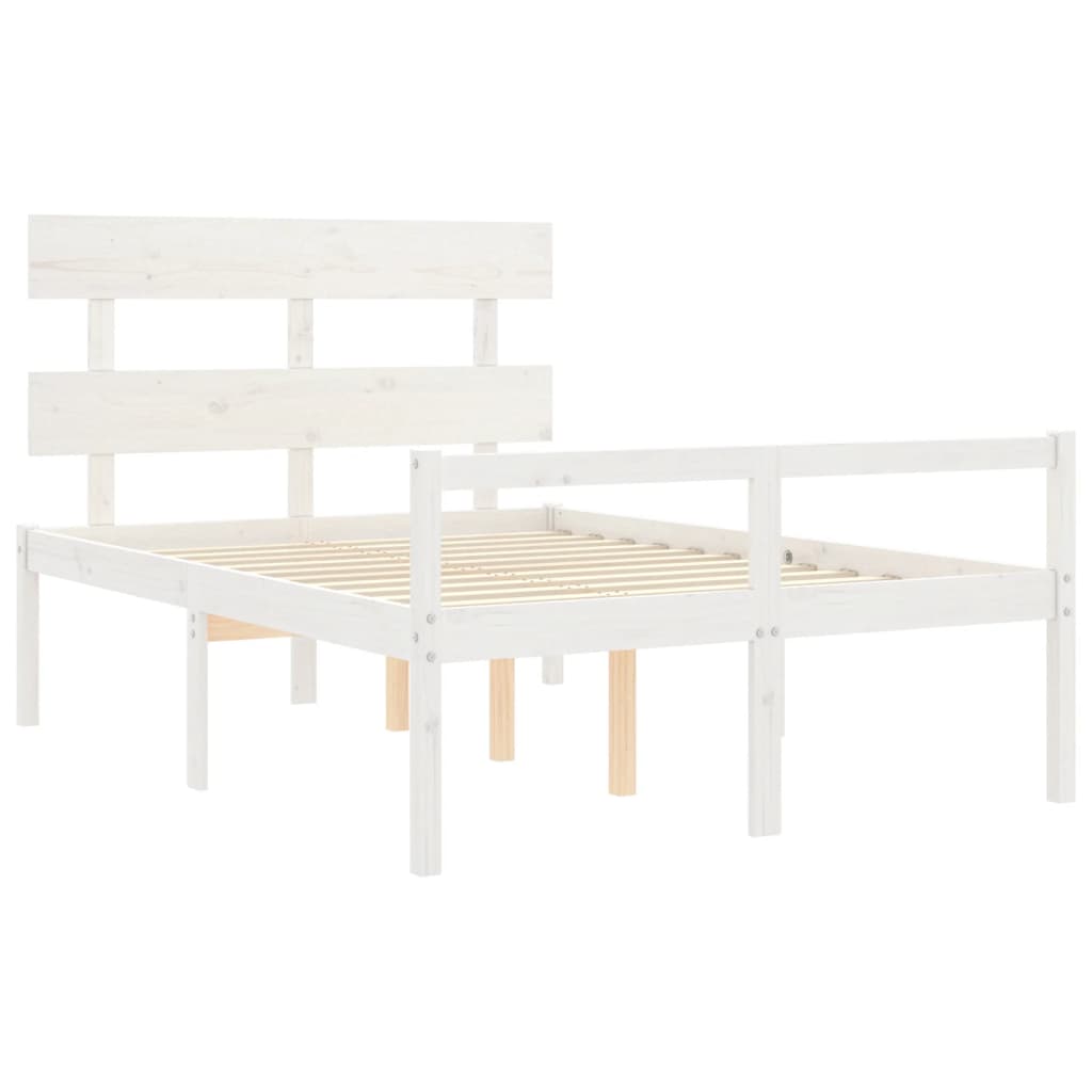 seniorseng med sengegavl 120x200 cm massivt træ hvid