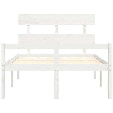 seniorseng med sengegavl 120x200 cm massivt træ hvid
