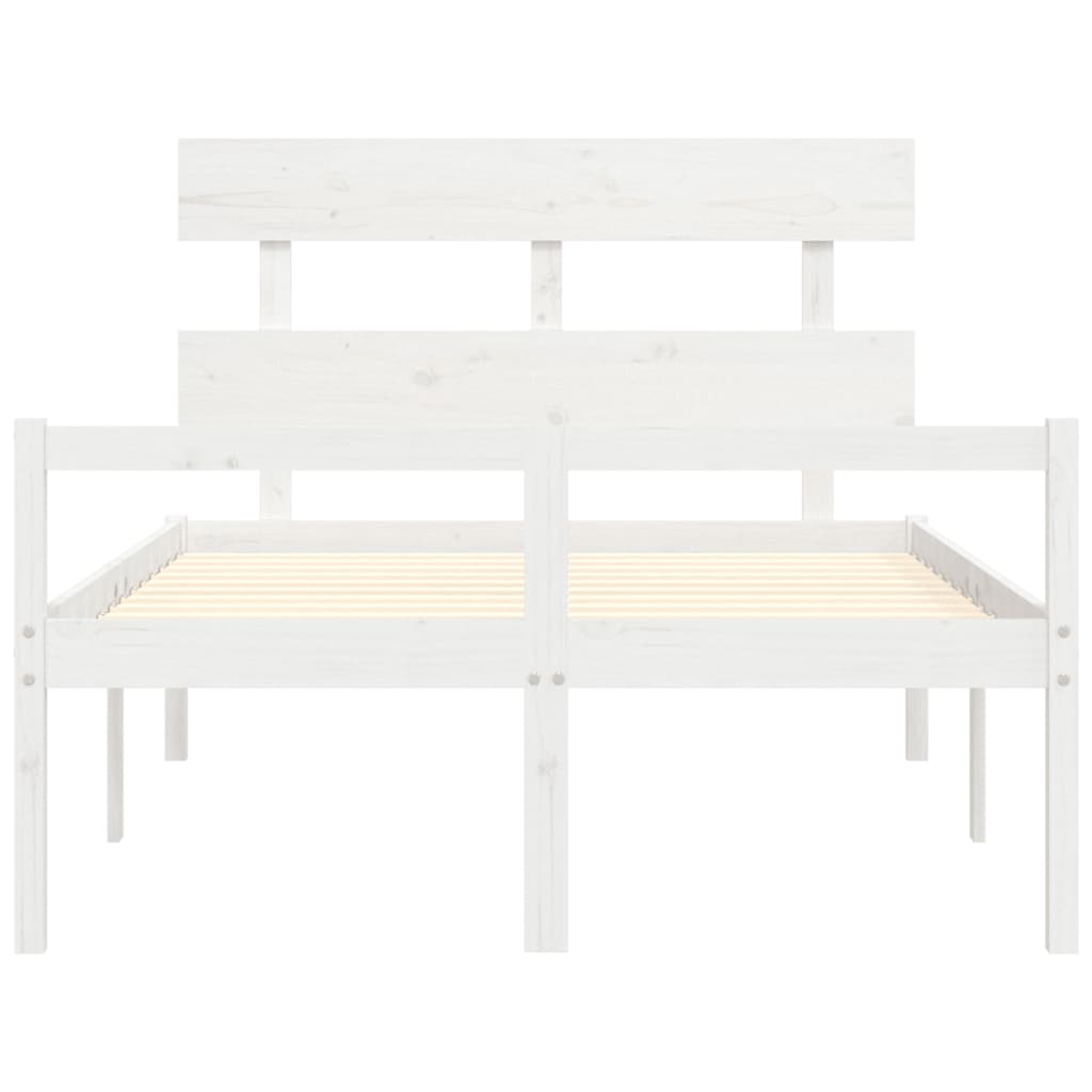 seniorseng med sengegavl 120x200 cm massivt træ hvid
