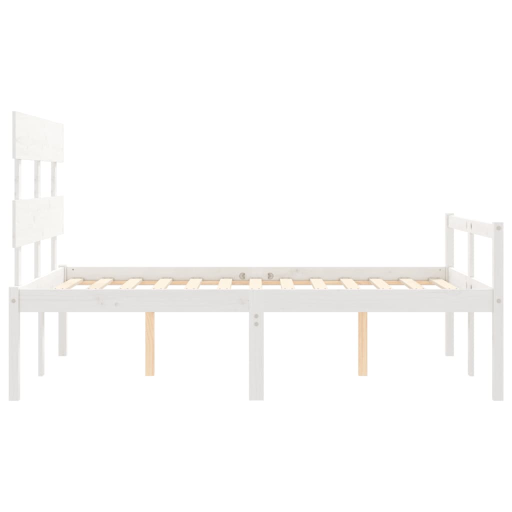seniorseng med sengegavl 120x200 cm massivt træ hvid