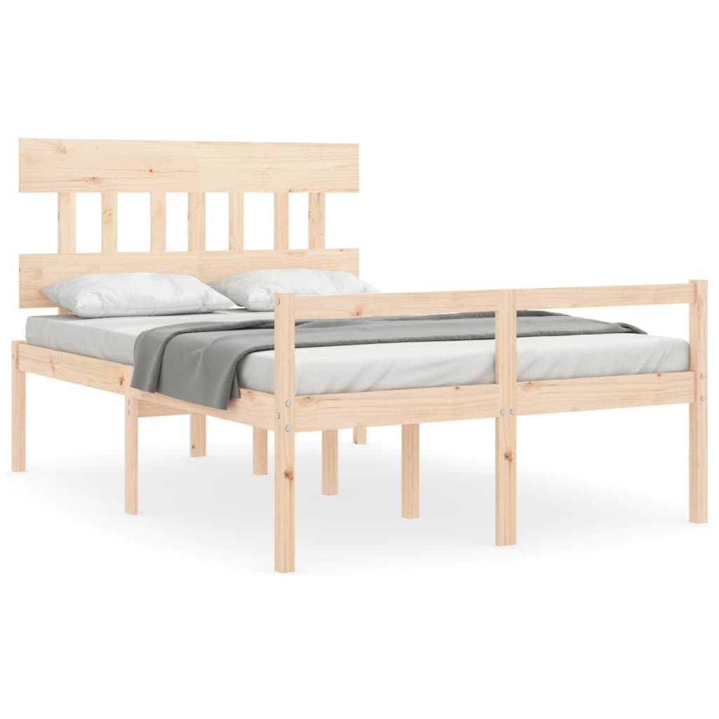 seniorseng med sengegavl 120x200 cm massivt træ