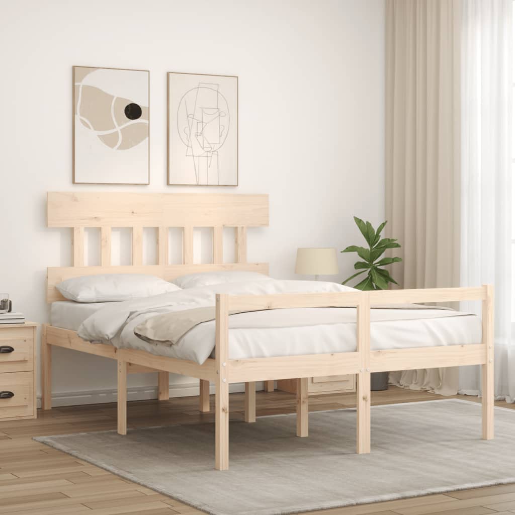 seniorseng med sengegavl 120x200 cm massivt træ