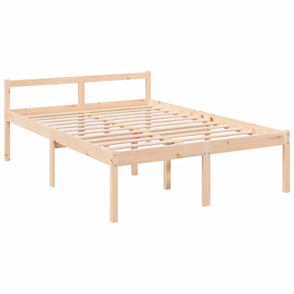 seniorseng med sengegavl 120x200 cm massivt træ