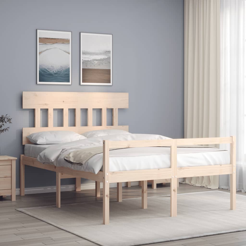 seniorseng med sengegavl 120x200 cm massivt træ