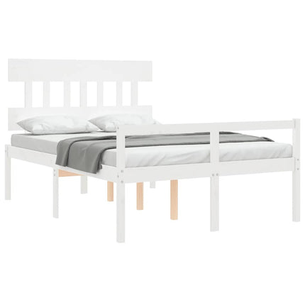 seniorseng med sengegavl 120x200 cm massivt træ hvid