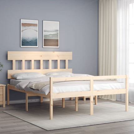 seniorseng med sengegavl 160x200 cm massivt træ