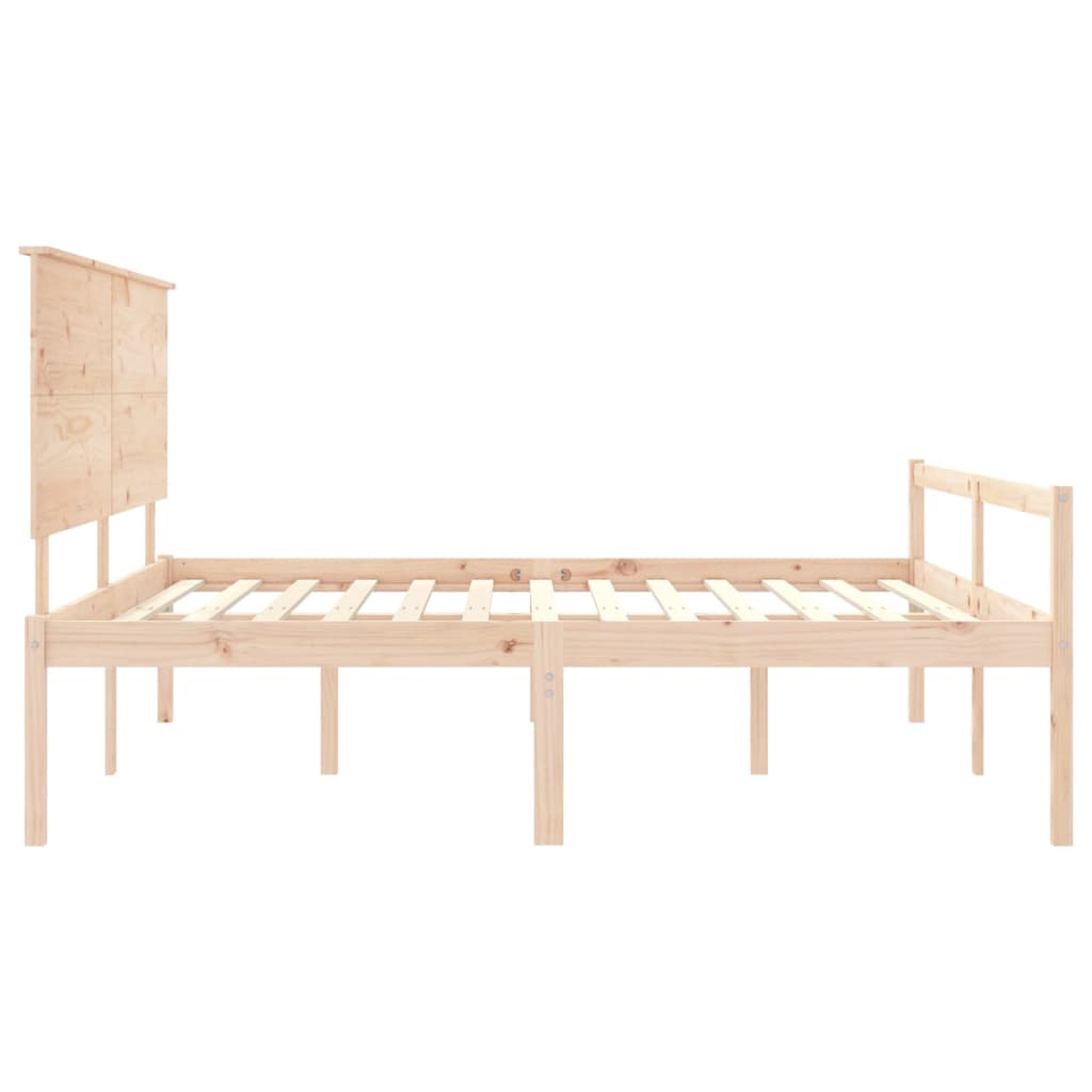 seniorseng med sengegavl 200x200 cm massivt træ