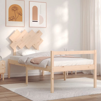 seniorseng med sengegavl massivt træ